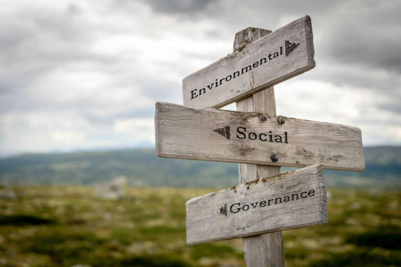 environmental social and governance - signpost image