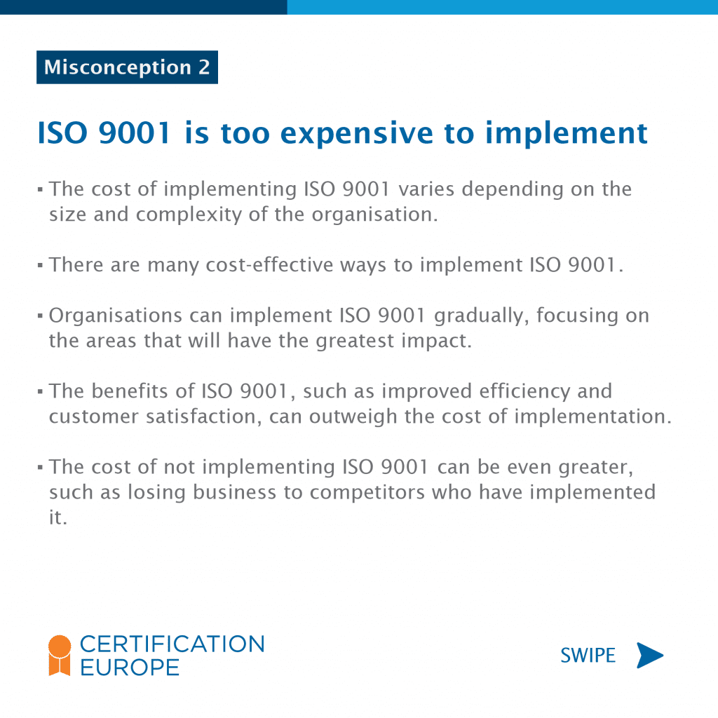 Addressing common misconception about ISO 9001 Certification
