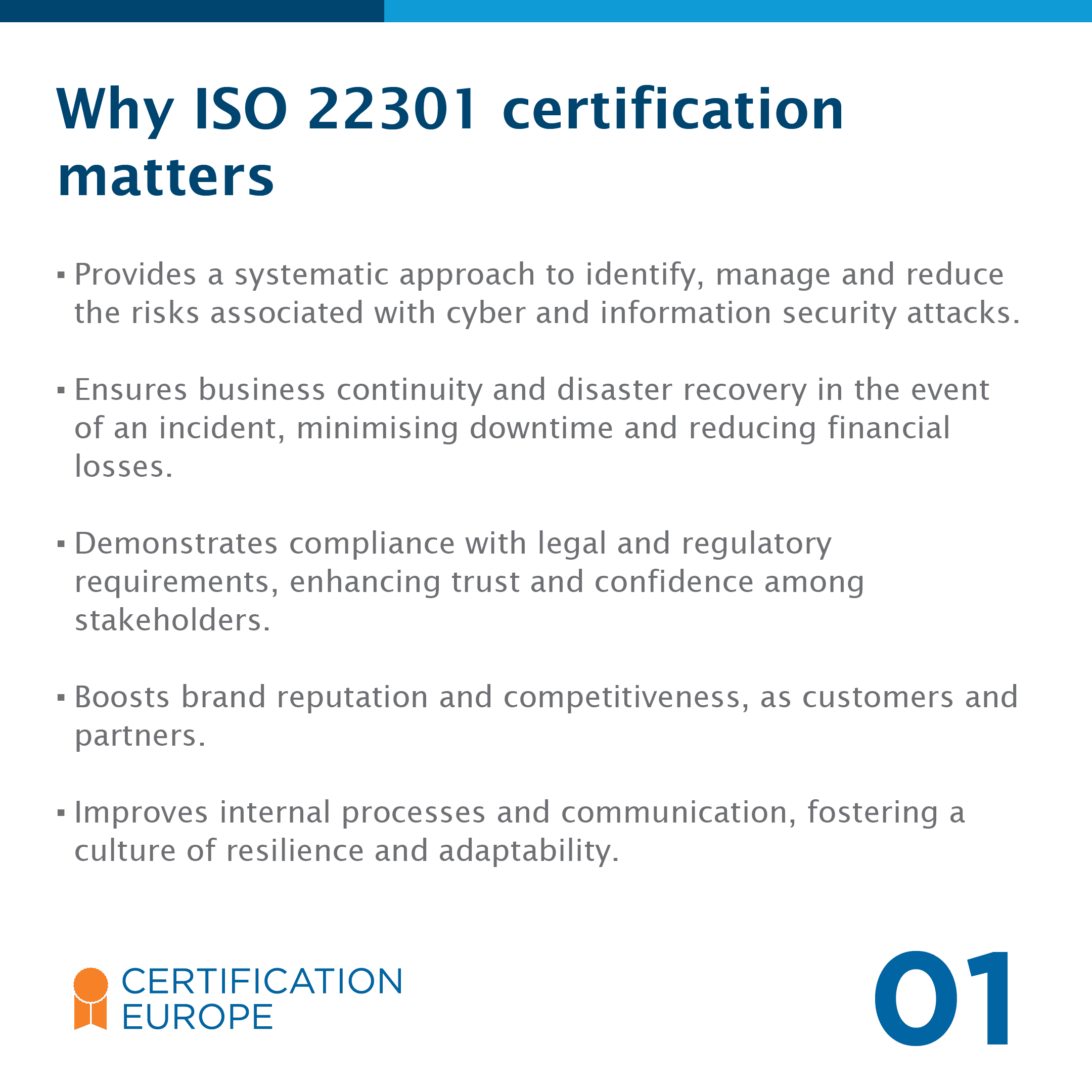 Key benefits of ISO 22301 Certification - 1